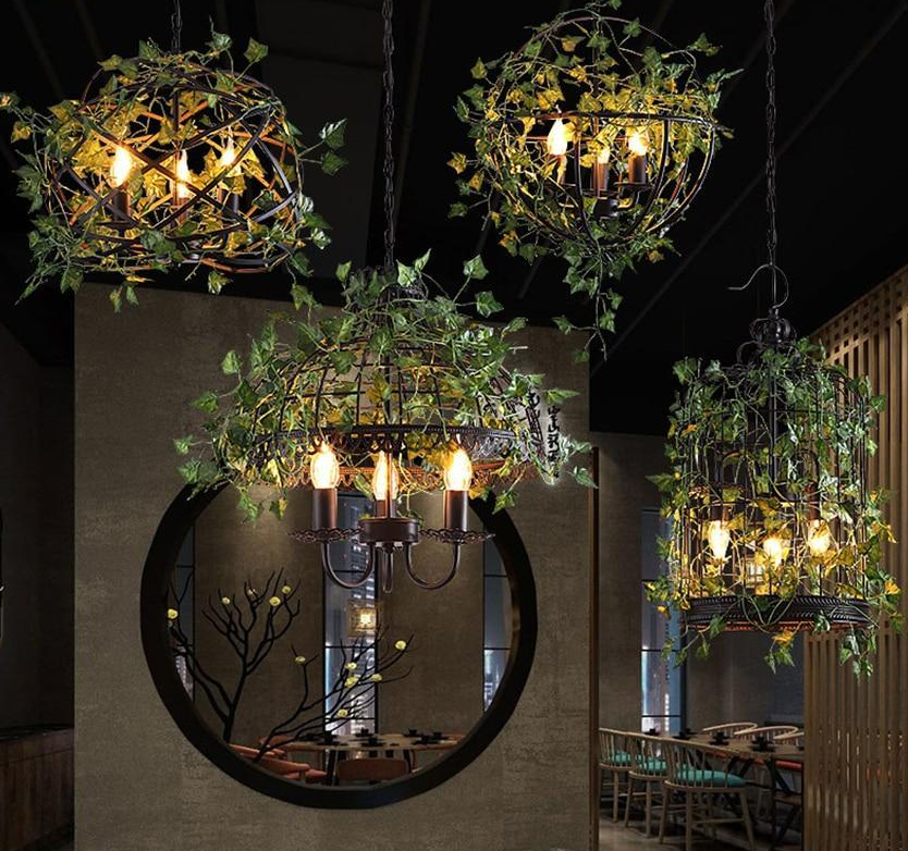 Emory - Vintage Industrial Bird Cage Hanging Lamp